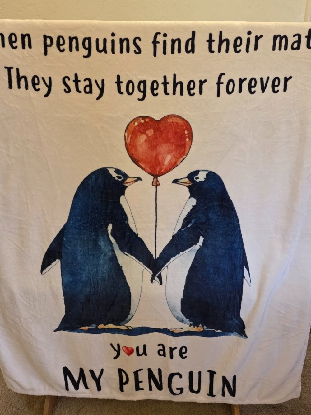 Gifts for Her/Him Soft Flannel Penguin Blanket 50x60 Anniversary Romantic
